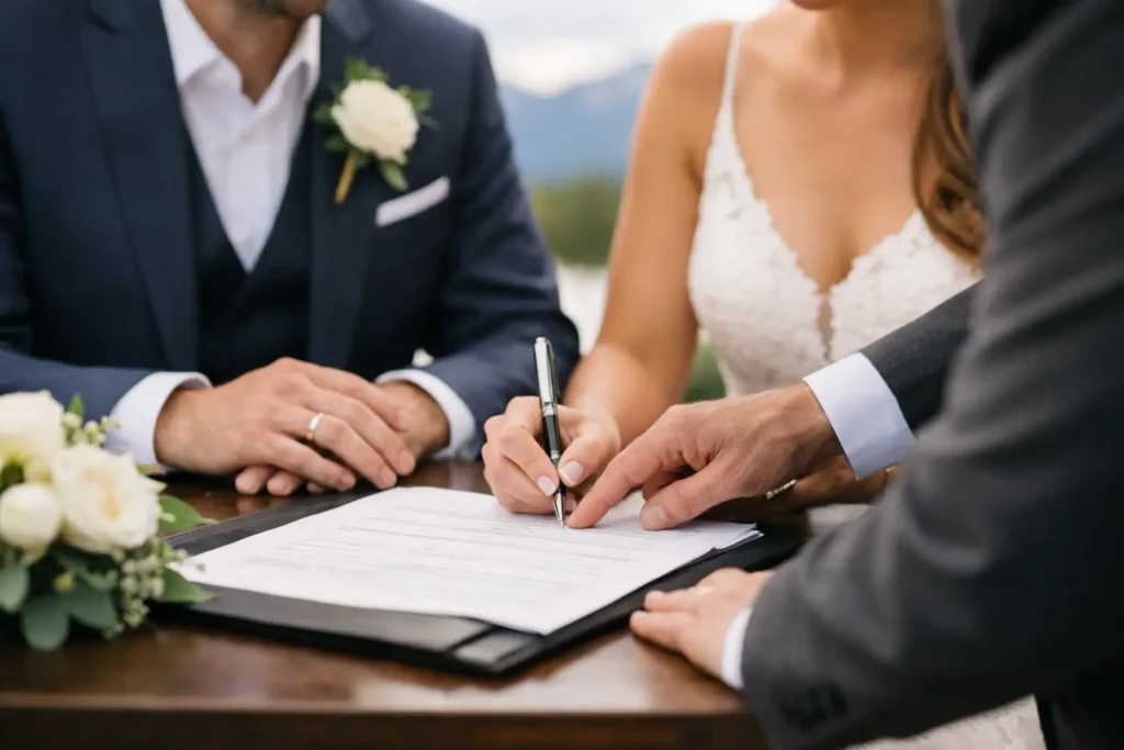 Who Signs Marriage Documents at an Alberta Wedding?